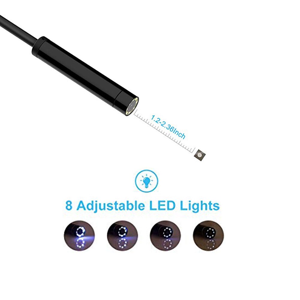 Industriell endoskop kamera 1080p hd 2.4 "ips skärm rör avlopp avlopp avlopp inspektionskamera  ip67 orm kamera 8mm lins