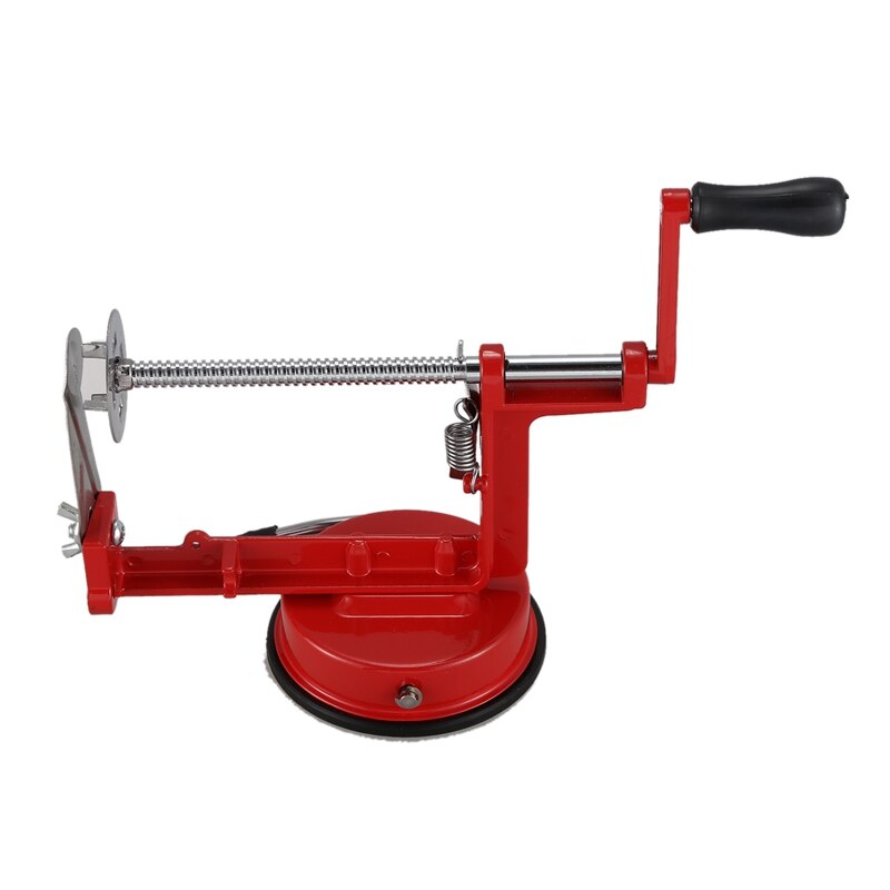 Cortador de patatas en espiral accesorios de cocina de acero inoxidable, máquina de corte Manual, Metal rojo: Default Title