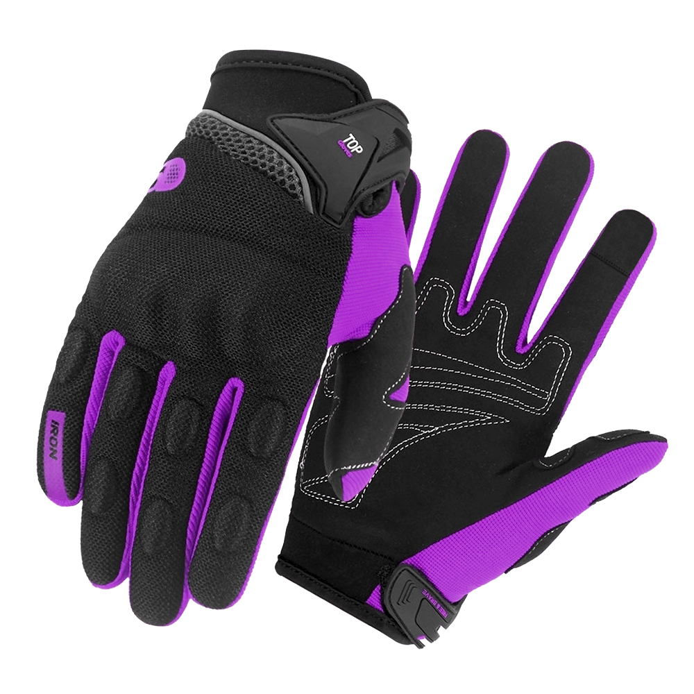 Vollfinger-Motorradhandschuhe, Touchscreen, Moto-Cross, atmungsaktiv, Rennhandschuhe, Motorrad, Fahrrad, Radfahren, Reiten, Schutzhandschuh: Champagner / L