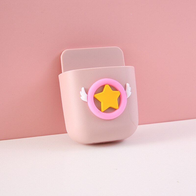 Cartoon Wall-mounted Mobile Phone Charging Box Remote Storage Box Bedside Phone Hanger Decoration Wall Holder for Stationery: 08