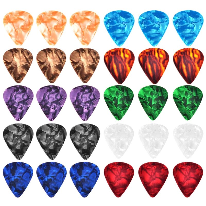 19 stuks/set gitaarplectrums wijsvingerplectrums voor elektrische akoestische gitaren ukelele  n0ha