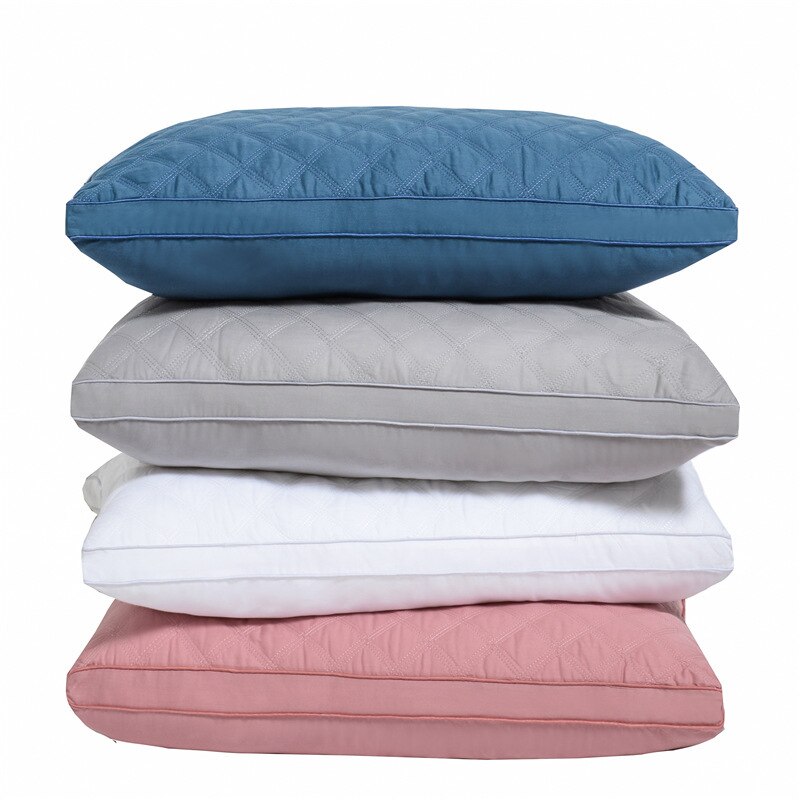 Color sólido almohadas saludables para dormir en casa de cama de Hotel Cervical almohada central cuello de terciopelo de algodón puro almohada de lavado