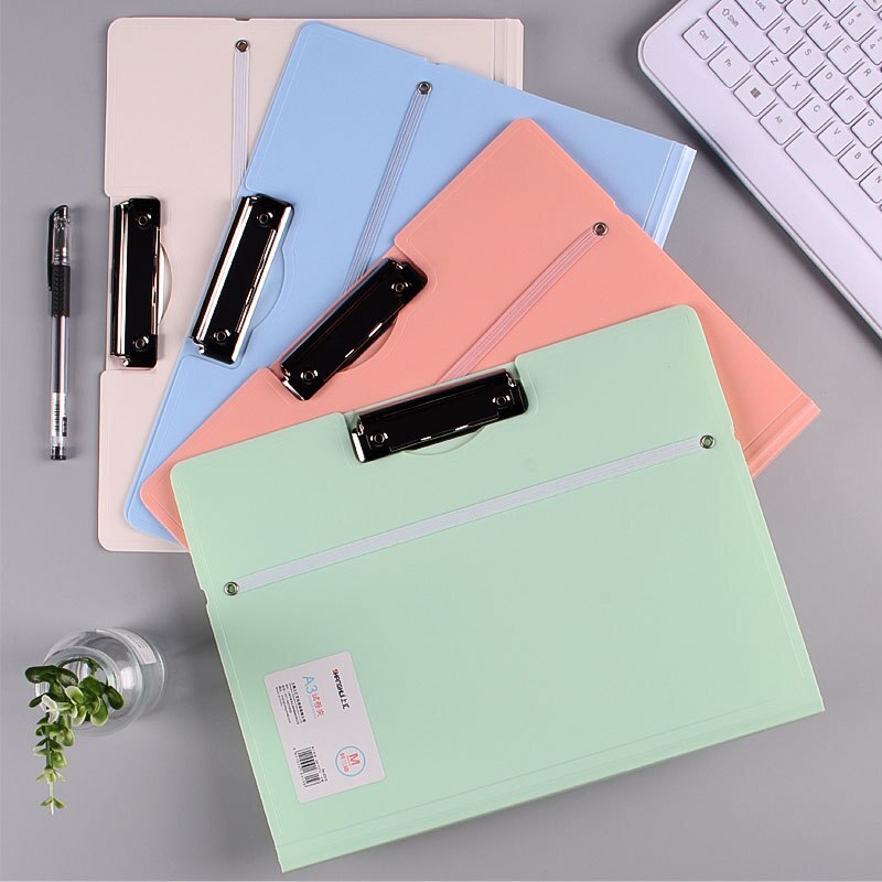 A3 Bag for Documents Clipboard Morandi File Folder Binder Organizer School Data Book Office Test Paper Stationery Storage Folder