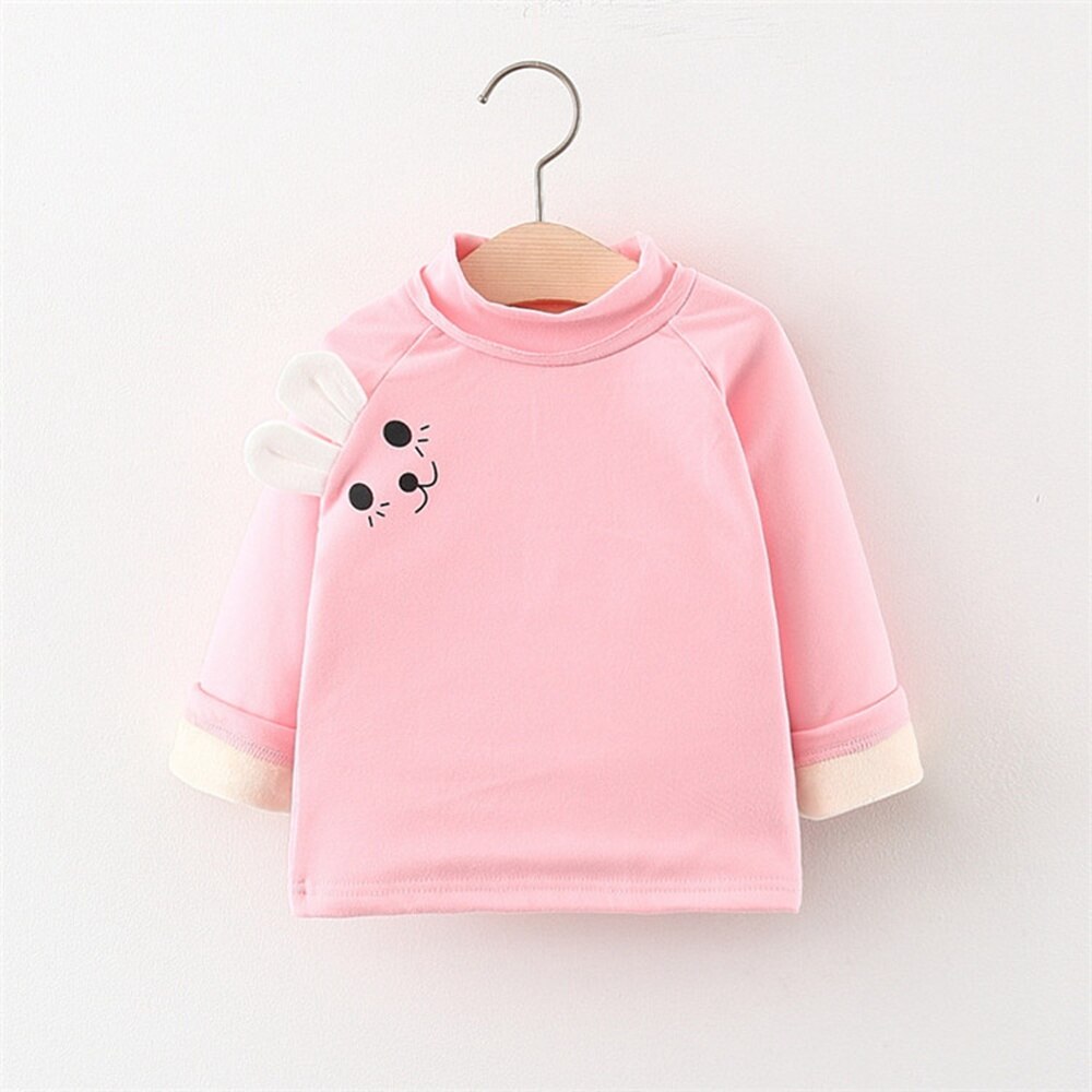 Outfits Herbst Winter Mädchen freundlicher T-Shirt Samt Karikatur lässig Langarm freundlicher Baby Kleinkinder Spitzen Basic Tee S11617