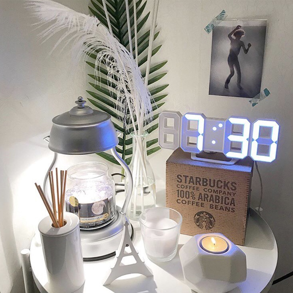 Anpro 3D Große LED-Digital-Wanduhr Datum Zeit Celsius Nachtlicht Anzeige Tabelle Schreibtisch Uhren Alarm Uhr Aus Wohnzimmer