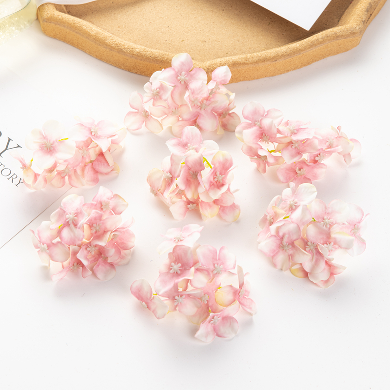 10Pcs Artificial Flowers Wedding Centerpieces for Tables Outdoor Garden Home Decoration Party Christmas Scrapbook Silk Hydrangea: WHITE