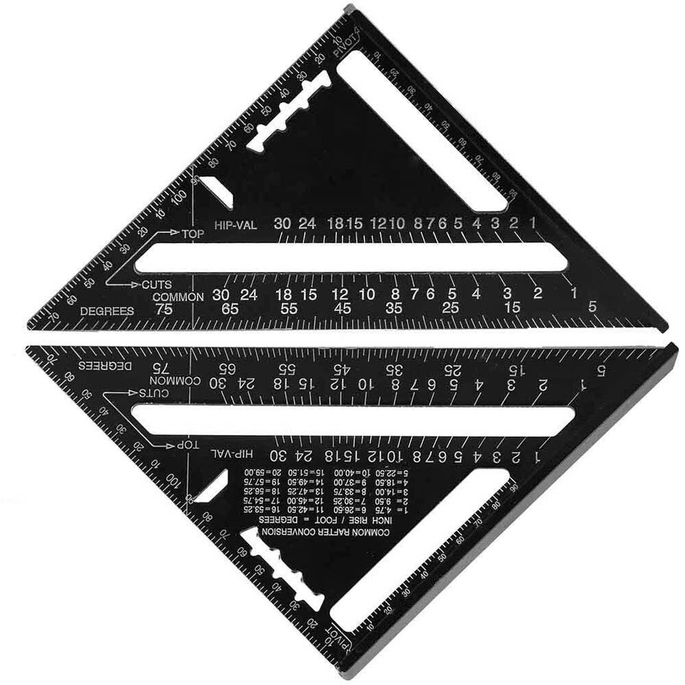 1 Pc Black Aluminum Alloy Speed Square Rafter Triangle Angle Square Layout Guide Construction Carpenter Woodworking