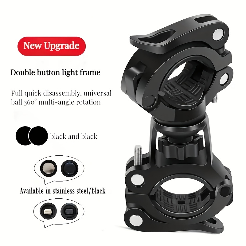 Fahrrad-Taschenlampenhalter, Fahrrad-Montagehalterung, Taschenlampenhalter 360° ° Rotationsbrenner-Clip für Radfahren, Reiten, Sattelstützenklemme: Marine Blau