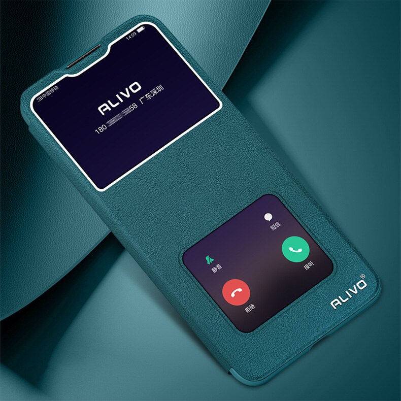 Per OPPO Reno 4Z 5G custodia vista finestra custodia in pelle PU custodia Flip per OPPO Reno 4Z 5G 2020 custodie protettive complete per telefono Reno4z 4 z: cyan-blue