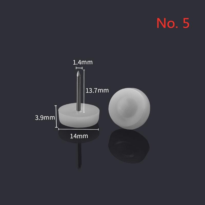 20 Stks/partij 10Mm/14Mm/17Mm Meubels Plastic Voet Nail Sofa Tafel En Stoel Kruk Nylon vocht Proof Antislip Pad Geluid Anch: No. 5