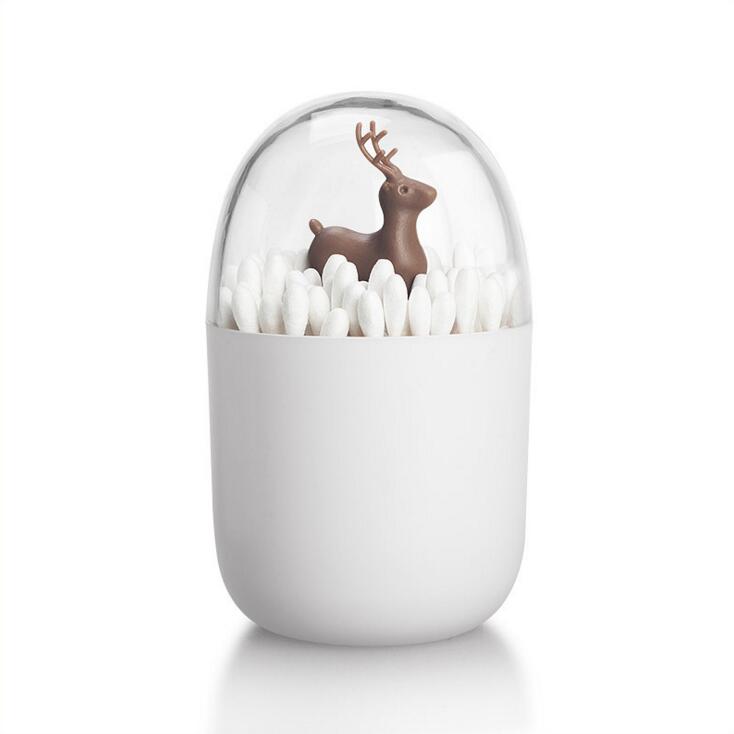 Hometree 1pc bord dekorere gennemsigtig plante/dyr tandstikker opbevaringsbokse vatpinde boks støv tandstikker boks opbevaring tank  h105: H105 elg