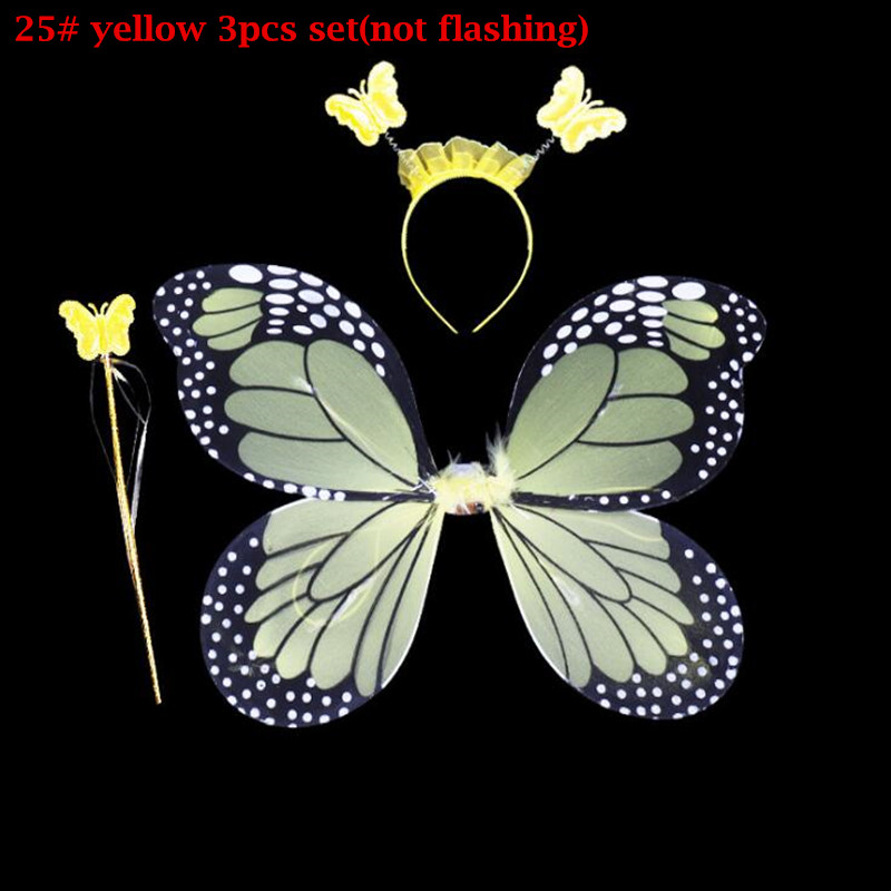 Lumière LED Up papillon aile bandeau fée baguettes jupe enfants princesse Performance Cosplay ensemble lueur fête noël Halloween