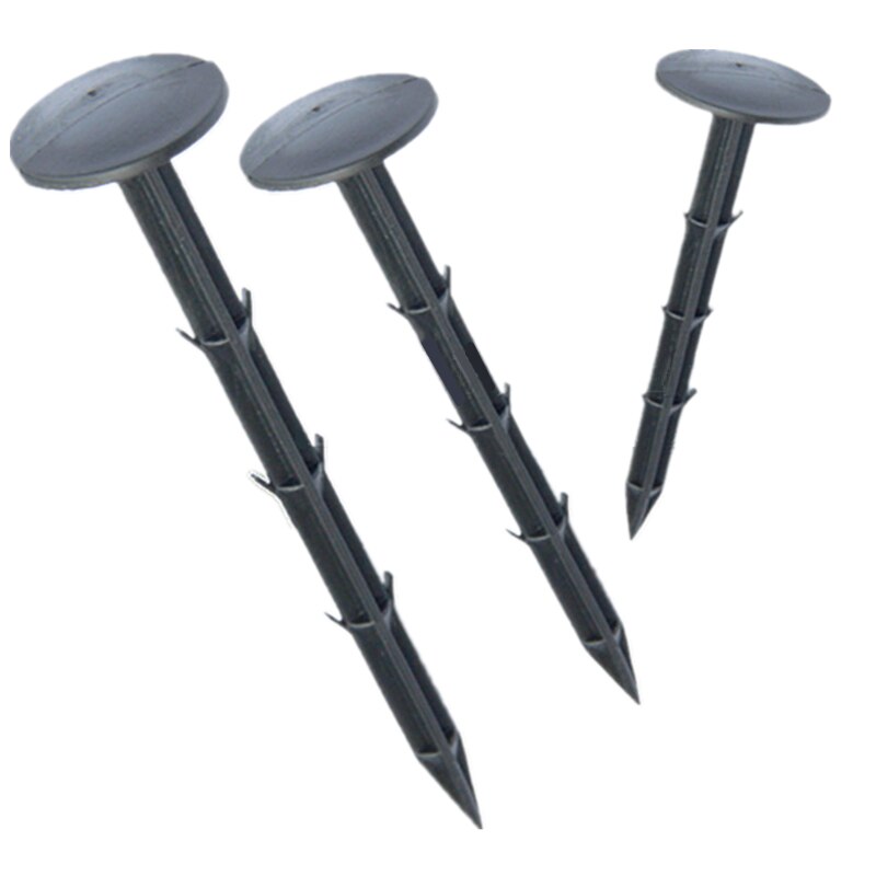 10Pcs/set Plastic Garden Nail Pegs Mulch Shading Pest Control Fix Tool for Anti-Bird Net Film Ground Cloth Nail Fixed Pegs Black