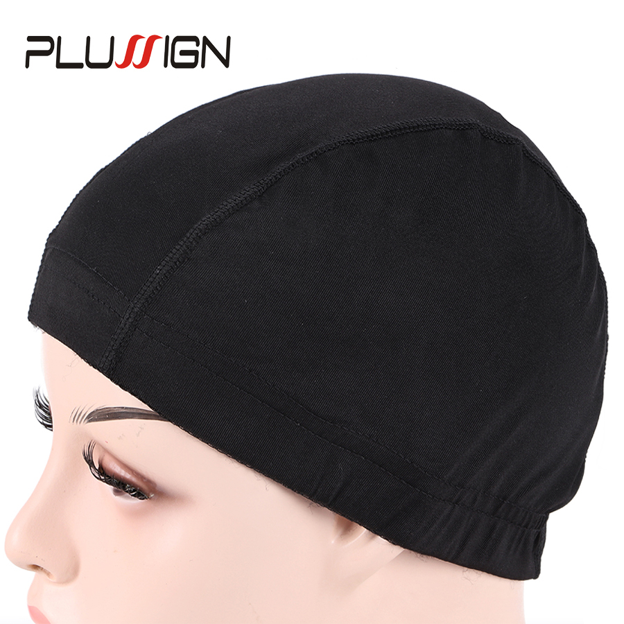 Plussign – bonnet de perruque en maille, 2 Styles, noir, 52Cm-56Cm, confortable, respirant, en Spandex, avec bande élastique pour la fabrication de perruques