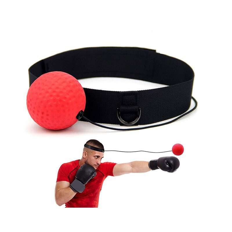 1 balle de vitesse de boxe PC, balle de réaction d'entraînement, balle de boxe de tête, balle d'exercice de coordination, balle de décompression d'évent,: Rouge
