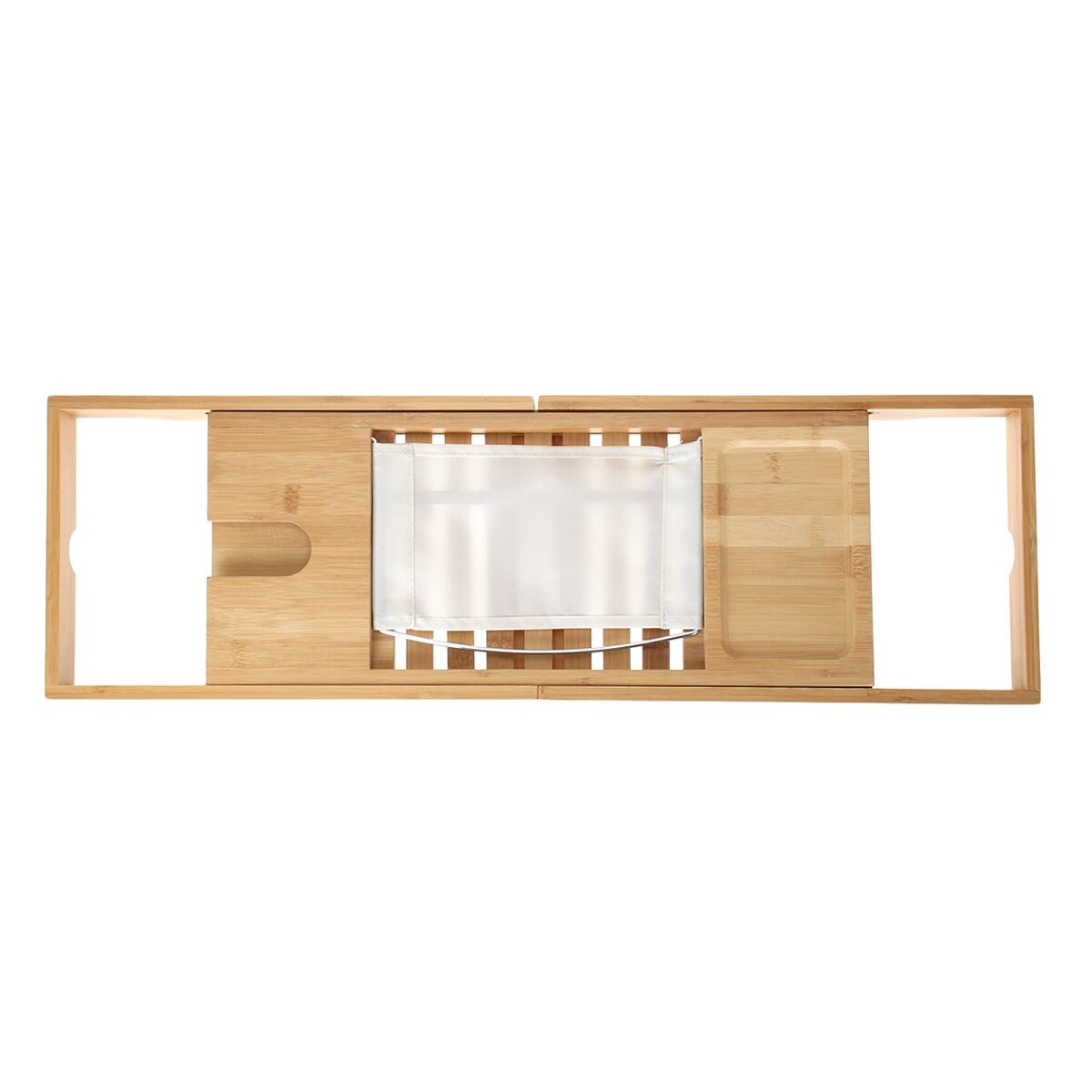 Bathroom Storage Shelf Rack Extendable Bamboo Bath Adjustable 70-104CM Home Spa Food Phone Tablet Bath Tray