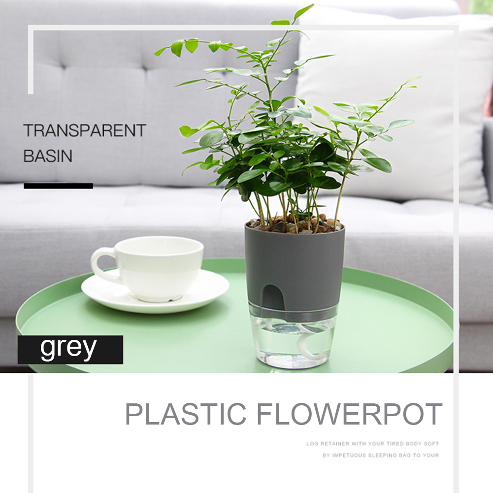 Watering Planter Handmade 2 Layer Self Watering Plant Flower Pot With Water Container Round Flowerpot Home Garden Decor