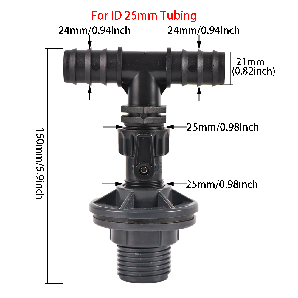 1/2 3/4 Inch PVC Spigot Rain Barrel Faucet Kit For Rain Barrels Aquariums Water Tanks Tubs Pools Garden Hose Fitting: Chocolate