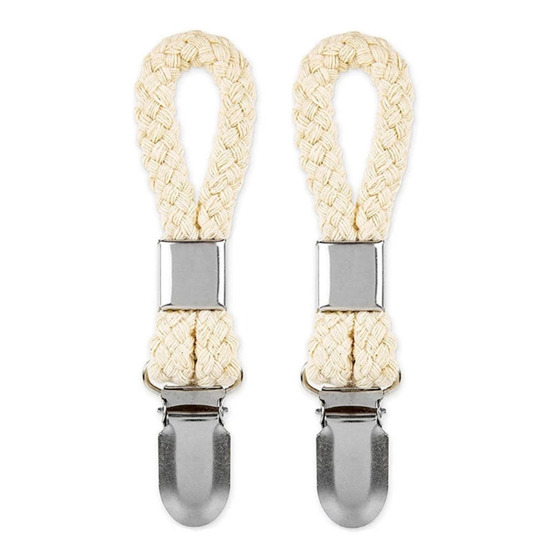 Porte-serviettes en coton tressé avec pince en métal, cintre en tissu polyvalent pour la maison, salle de bain, cuisine, rangement à domicile