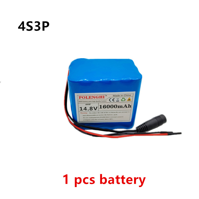 4S3P 14,8 V 16000 mAh 18650 Li-Ionen-Akku 16,8 V 1 A Ladegerät: Silber