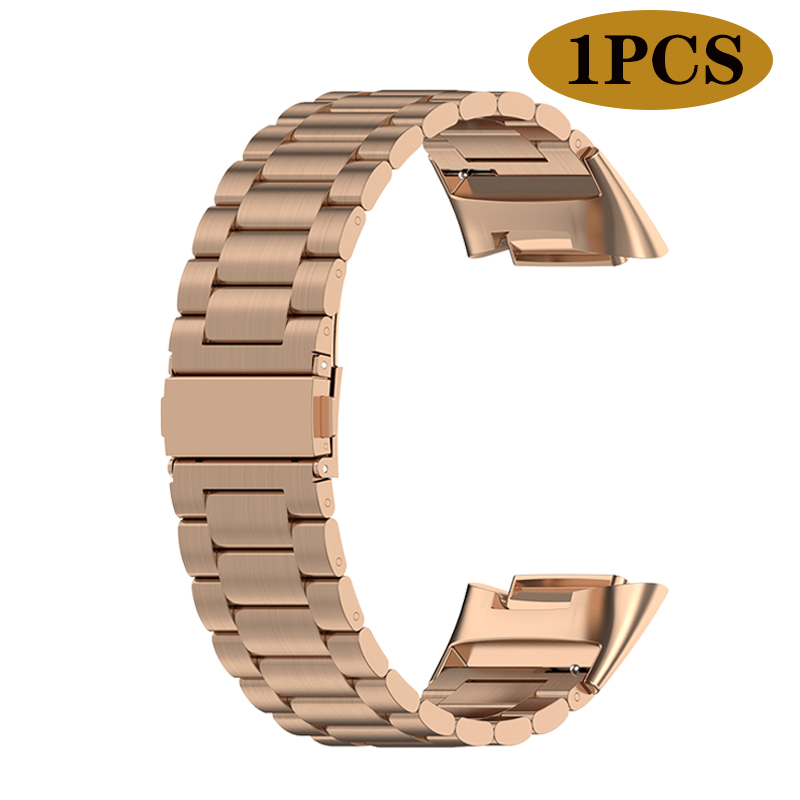 Metal Strap For Fitbit Charge 5 Smart Bracelet Stainless Steel Mesh Watch Band Loop For Fitbit Charge 5 Wristbands Accessories: rose gold