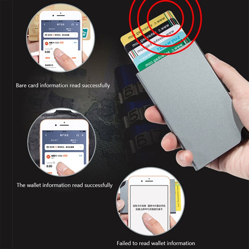 SEEKRID Automatic Aluminium ID Credit Card Holder Cardholders for Men Women