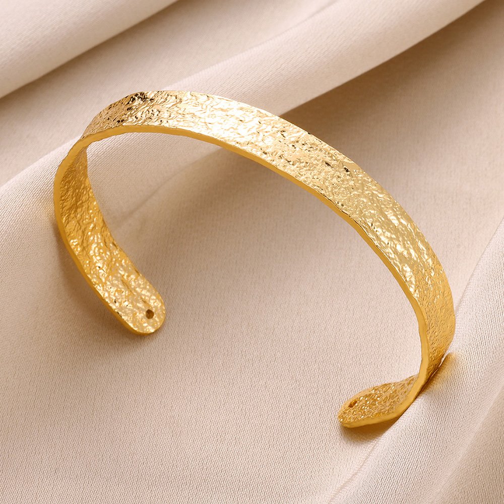 Pulseira larga irregular dobrável vintage para mulheres homens cor dourada 316l aço inoxidável pulseira geométrica moda joias presente: Imitação de ródio chapeado