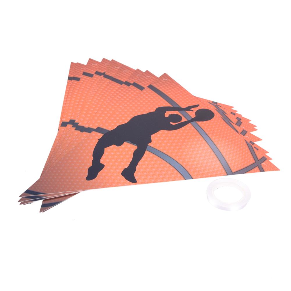 Basketball festrekvisita engangs tallerken sport tema engangs servise barn bursdag papir tallerken engangs servise: 10 stk triangle banner