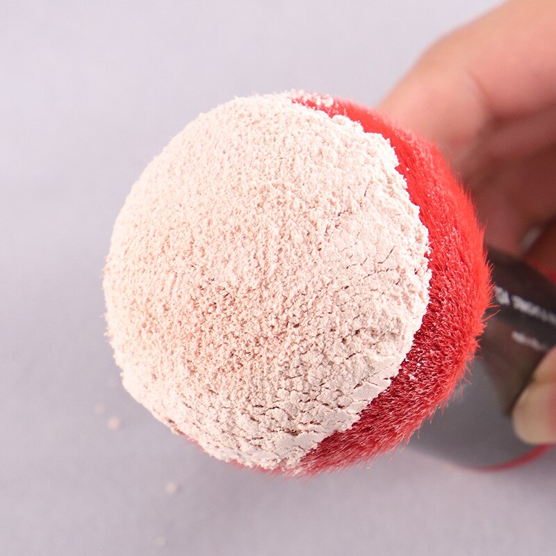 2021New Big Powder Brush Makeup Foundation Blusher Setting Loose Powder Brush Red Synthetic Hair Makeup Tool MUF124