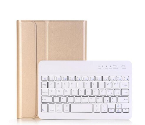 Split Leather Case Met Bluetooth Keyboard Case Voor Ipad Mini 1234: Blauw