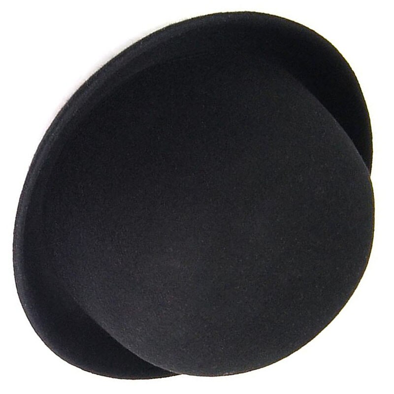 1 stk melon bowler hat filt chaplin ridning hat (sort)