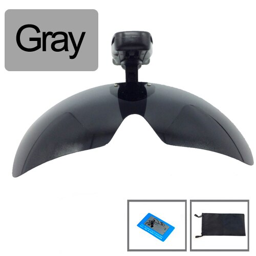 Polarisierte Angeln Gläser Hut Visiere Sport Clips Kappe Clip auf Sonnenbrille Für Angeln Radfahren Wandern Golf Brillen UV400: Gray bag
