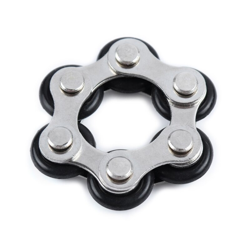 Sykkelkjede fikse spinner armbånd til autisme og adhd fikse leketøy anti understreke leketøy til låve / voksen / student: Svart