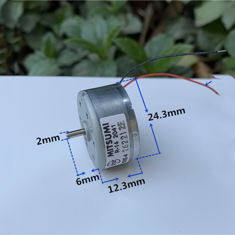 MITSUMI M25E-4 Mini RF-300CA Solar Power Motor DC 3V~6V 5500RPM 24mm Diameter Micro Round Spindle Motor DIY Hobby Toy Model