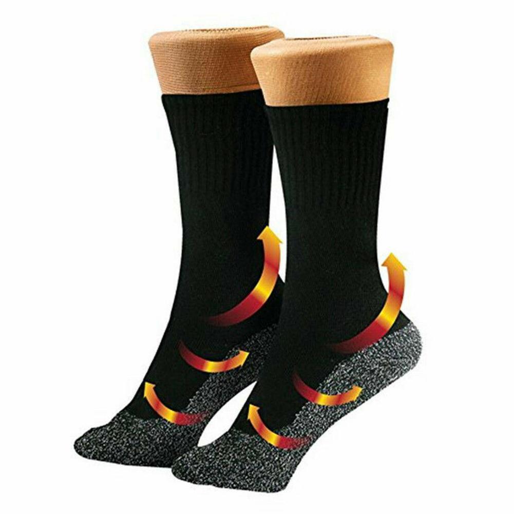 1 Paar Warme Sokken Gealuminiseerd Vezels Voeten Warm En Droog Unisex Warmte Vloer Isolatie Laarzen Slapen Sokken Zwart Fluwelen Seamle