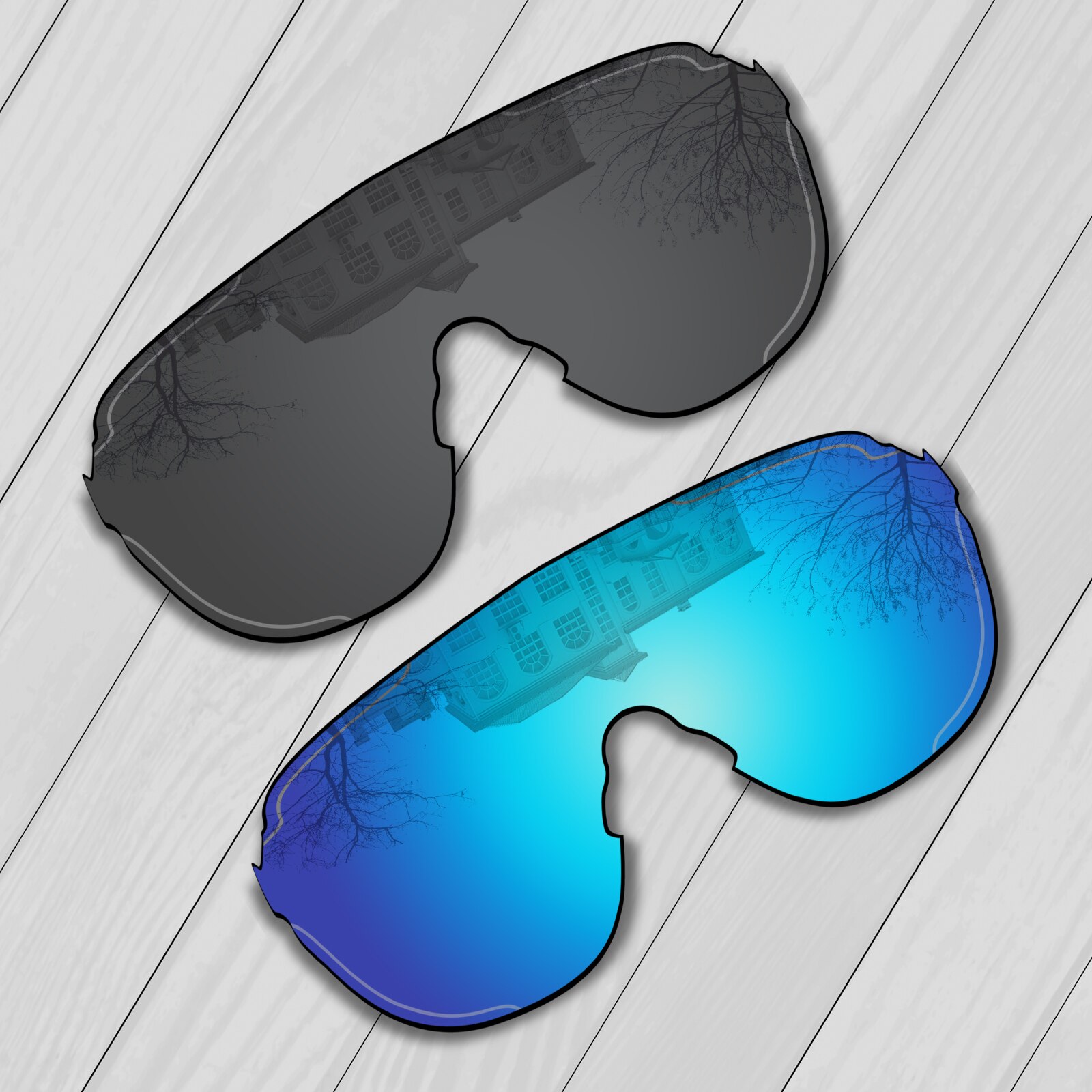 E.O.S Polarized Enhanced Replacement&amp;nbsp;Lenses&amp;nbsp;for&amp;nbsp;Oakley&amp;nbsp;EVZero Stride OO9386 Sunglasses - Multiple Choice: Black-Ice blue