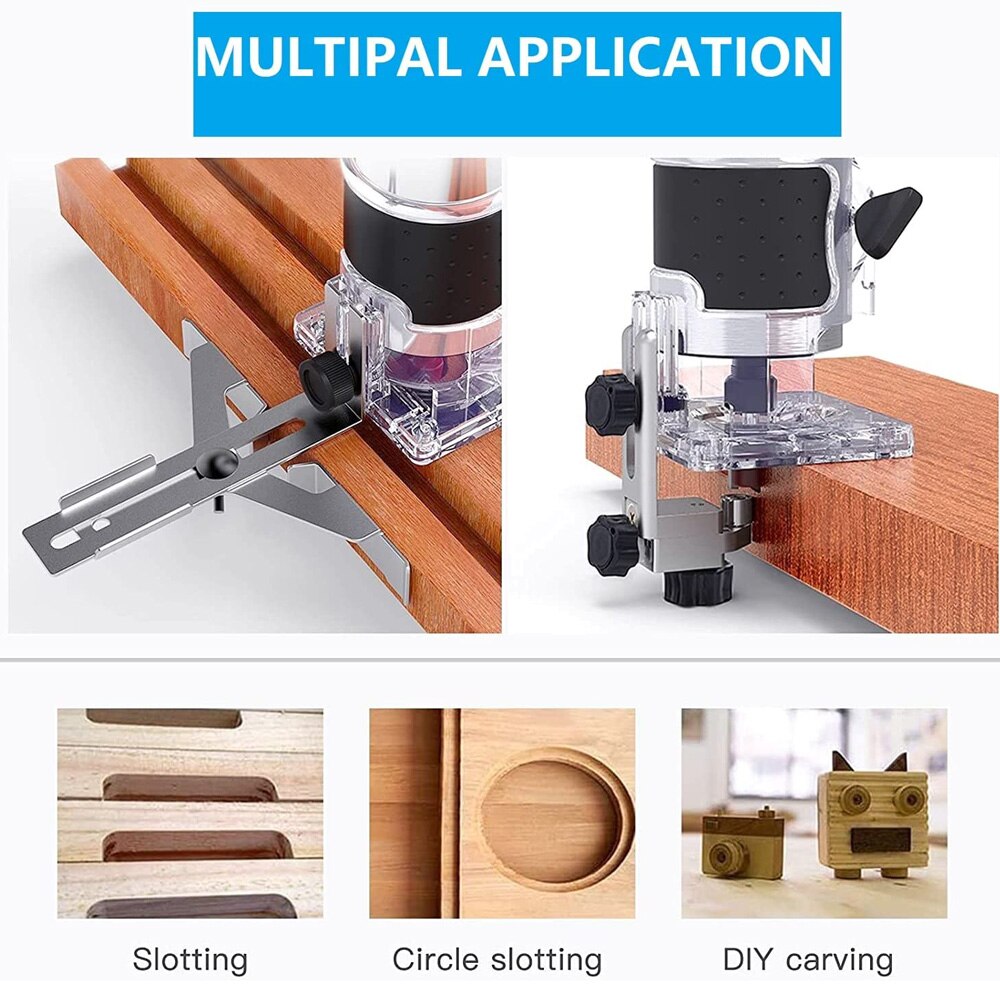 Fresadora de madera Manual, recortadora eléctrica de 6,35mm y enrutador de madera para carpintería, fresadora de 110v/220v, 3 opcionales