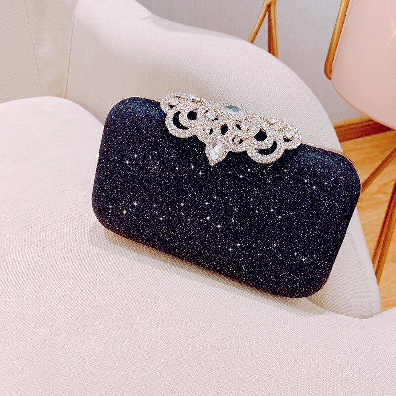 Solid Lovertjes Avondtassen Vrouwen Lederen Glitter Hard-Oppervlak Clutch Bags Dames Party Bruiloft Koppelingen Elegante Pouch: royal blue
