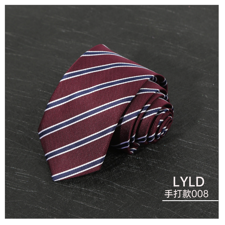 7CM Polyester Ties For Men Business Striped Blue Brown Neck Tie College Young Girls Neckties Party Shirt Collar Accessory Cravat: pink