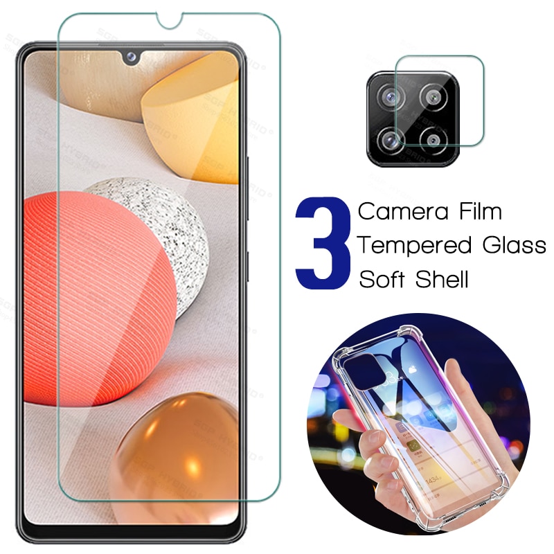 Protector de pantalla 3 en 1 para Samsung Galaxy A42, 5g, A41, A40, película de lente de cámara, cristal de seguridad, para Samsun, Samsug, A42, A, 42