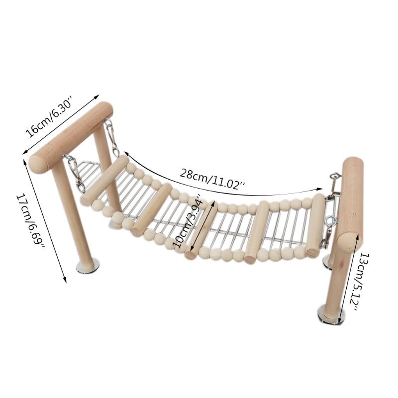 Wooden Bird Perches Stand Toy Parrot Swing Climbing Ladder Play Gyms Playground