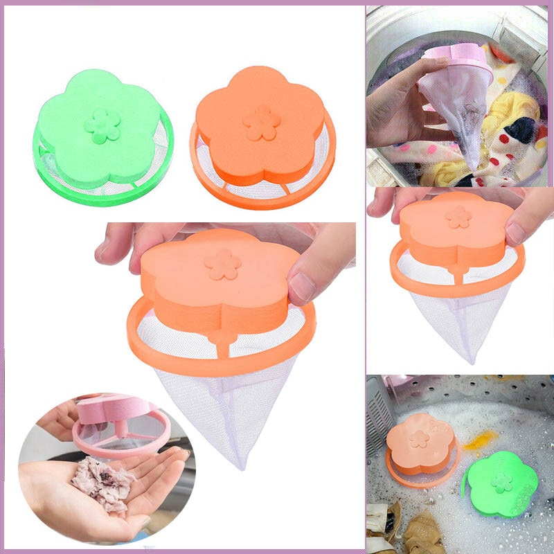 Atrapamoscas flotante de pelo de mascota, accesorio para lavar la pelusa, máquina mágica para atrapar el pelo de mascotas, 4 unidades