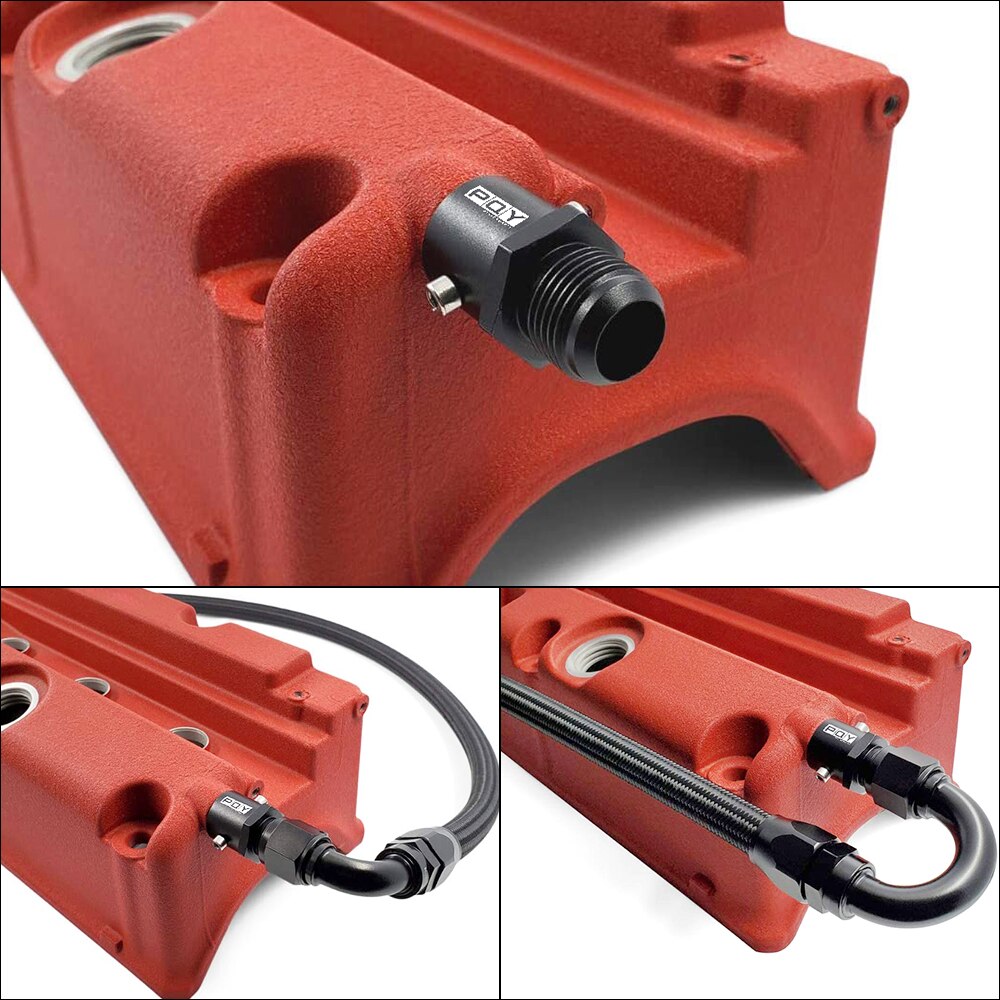 Valve Cover Vent Outlet K-Swap Breather Fitting Adapter 19mm AN10 For Honda Civic Acura Rsx Tsx K20 K24