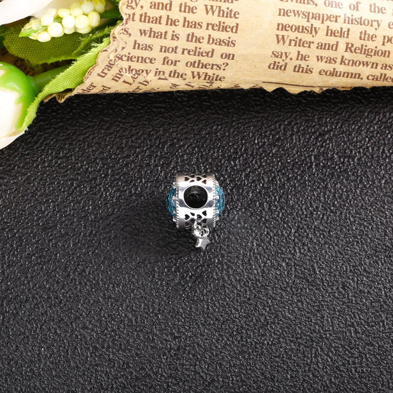 Moonmory 925 srebro w kształcie serca głęboki niebieski dla DIY bransoletka dziurawy wisiorek w kształcie gwiazdy oryginalna piękna biżuteria prezent na boże narodzenie