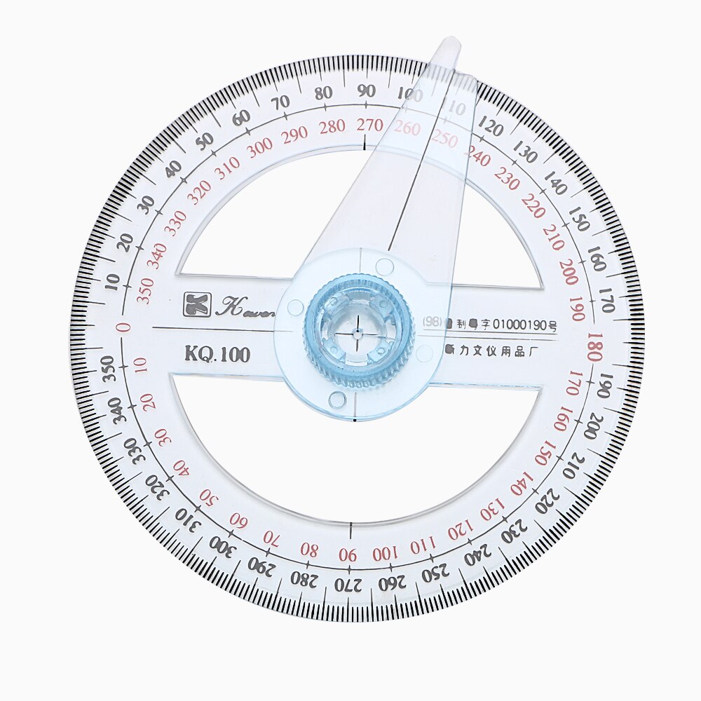 DIYWORK 10cm Circular Gauging Tools Plastic Swing Arm Angle Finder For School Office 360 Degree Pointer Protractor Ruler