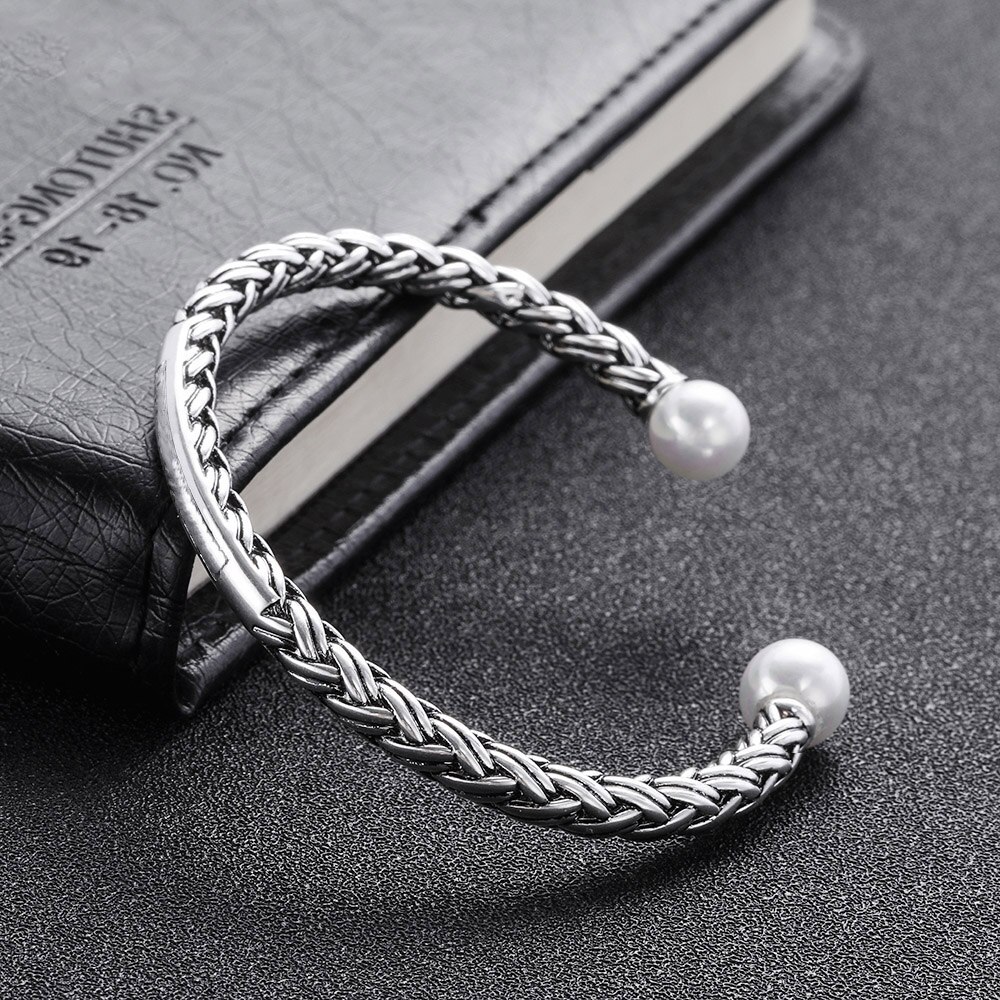 Buddha Bracelet Freshwater Pearl Wristband Bangle Antique Vintage Jewelry Bangles Valentine Christmas Women Cuff Bracelets