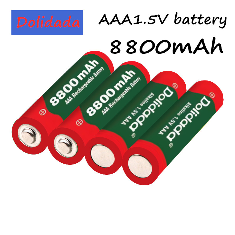 12 pcsaaa 8800 mah genopladeligt batteri aaa 1.5 v 8800 mah genopladeligt alcalinas drummey  +1 stk 4- celle batterioplader: Guld