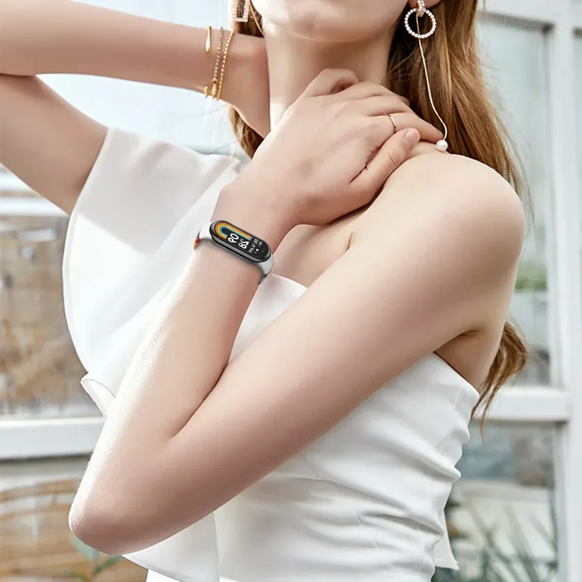 Bucle Solo trenzado para Xiaomi Mi Band 8, accesorios de repuesto, correas de reloj de nailon elástico, pulsera de correa para Miband 8 NFC