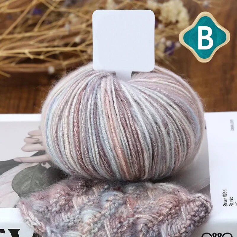 50G Multi Color Cotton Yarn Hand Knitted Crochet Yarn for Hand Knitting Thread Supplies Wool Ball: 02