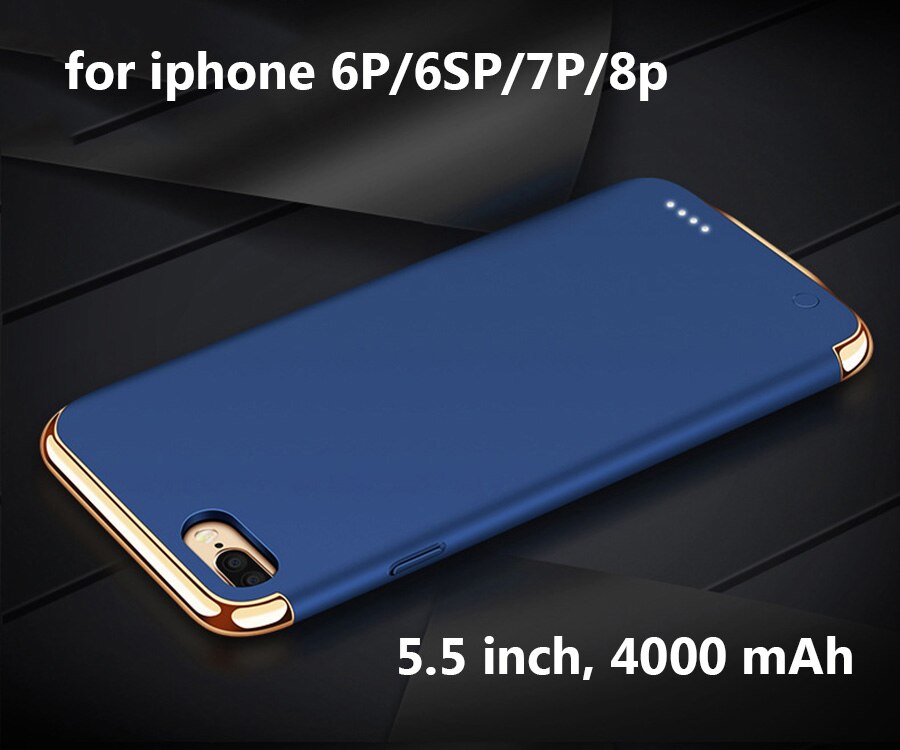 Ładowarka etui do iPhone 6 6S 7 8 7P 8P 11Pro 12Pro Max uniwersalna przenośna ładowarka banku mocy 5500mAh do 6000mAh: blue 5.5 inch